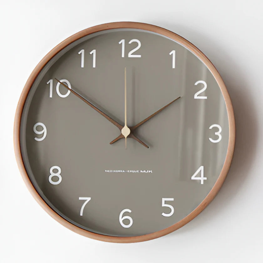 Silent Wooden Wall Clock – Nordic Design