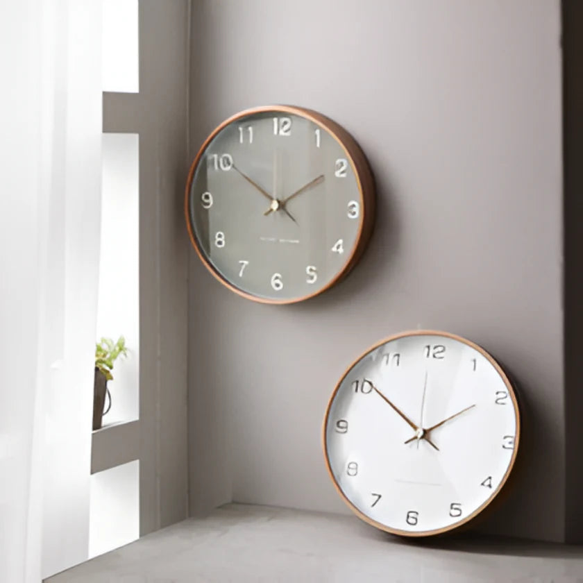 Silent Wooden Wall Clock – Nordic Design