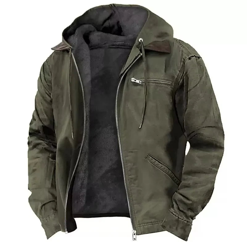 Men's Winter Fleece Jacket with Hood