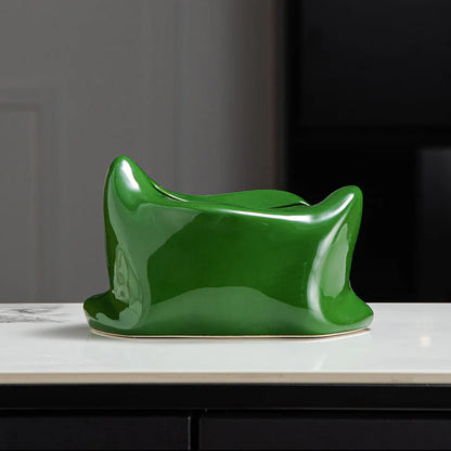 Ceramic Pillow Tissue Box Cover | Soft-Look Sculptural Decor