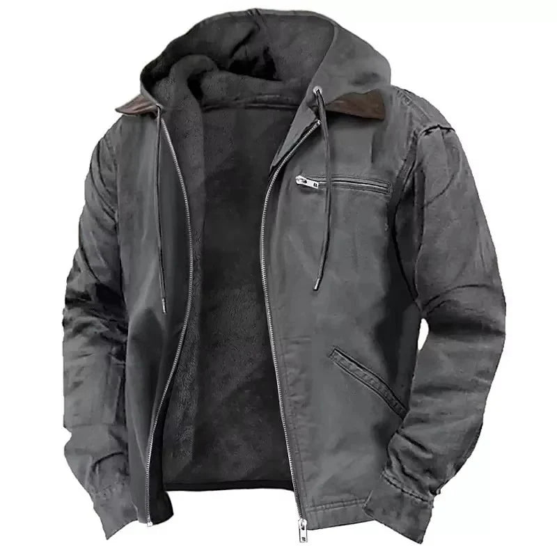 Men's Winter Fleece Jacket with Hood