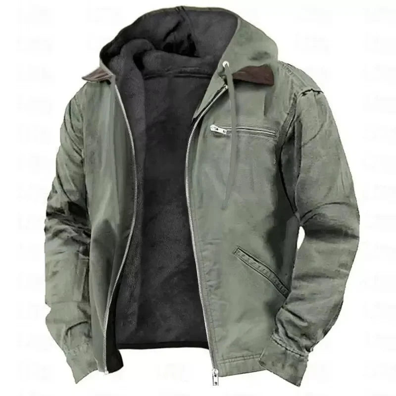 Men's Winter Fleece Jacket with Hood
