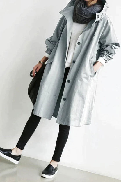 Women's Lightweight Long Hooded Coat