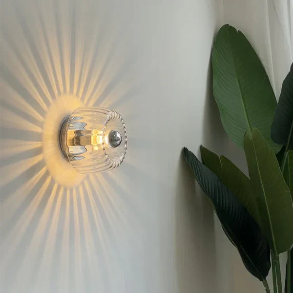 Nordic Bauhaus Wall Light – Scandinavian Glass & Metal Sconce