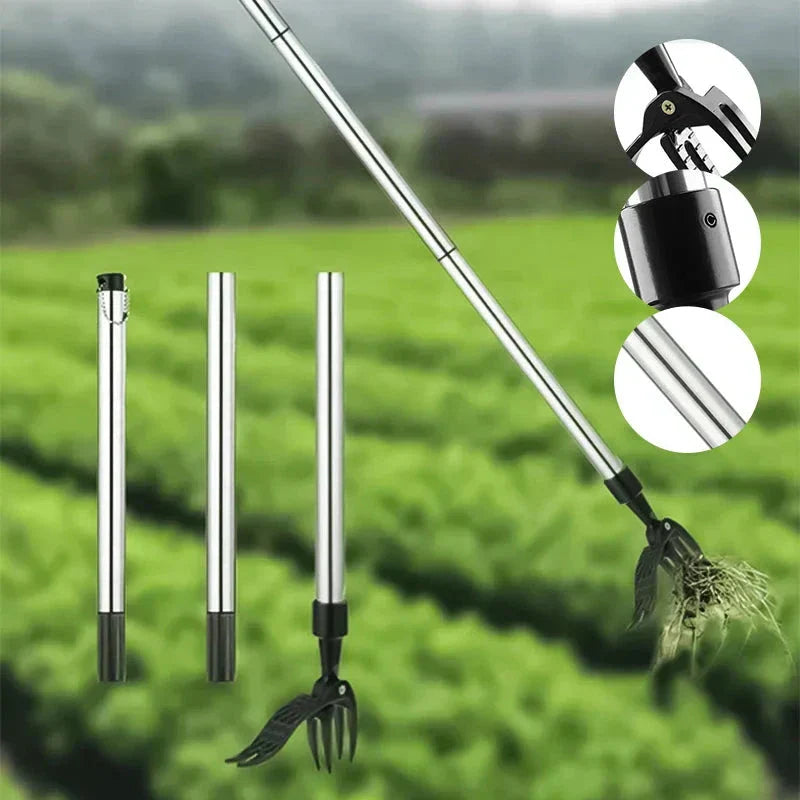 Weed Puller With Stainless Steel Adjustable Long Detachable Handle