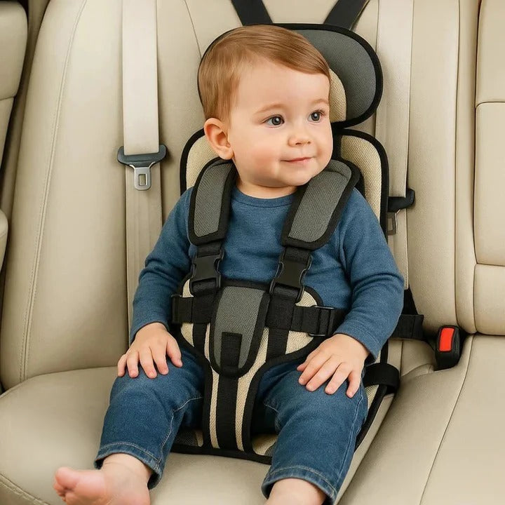 Child Travel Seat With Adjustable Safety Harness For Secure Vehicle Use