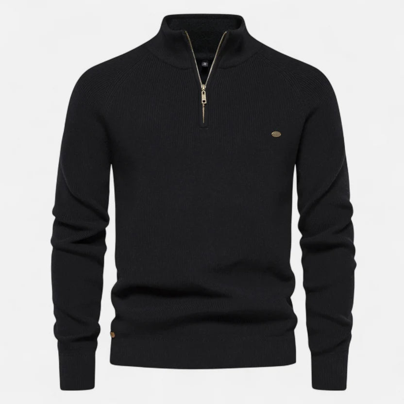 Men's Casual Winter Collar Zip Neck Sweater