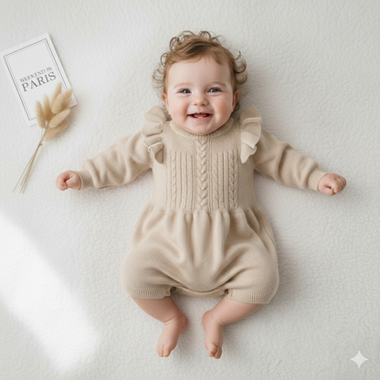Baby Girl Knitted Winter Romper
