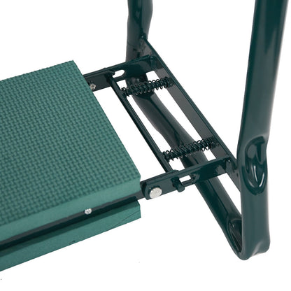 Garden Kneeler And Seat With Ergonomic Foam, Foldable, Tool Pouches, Green