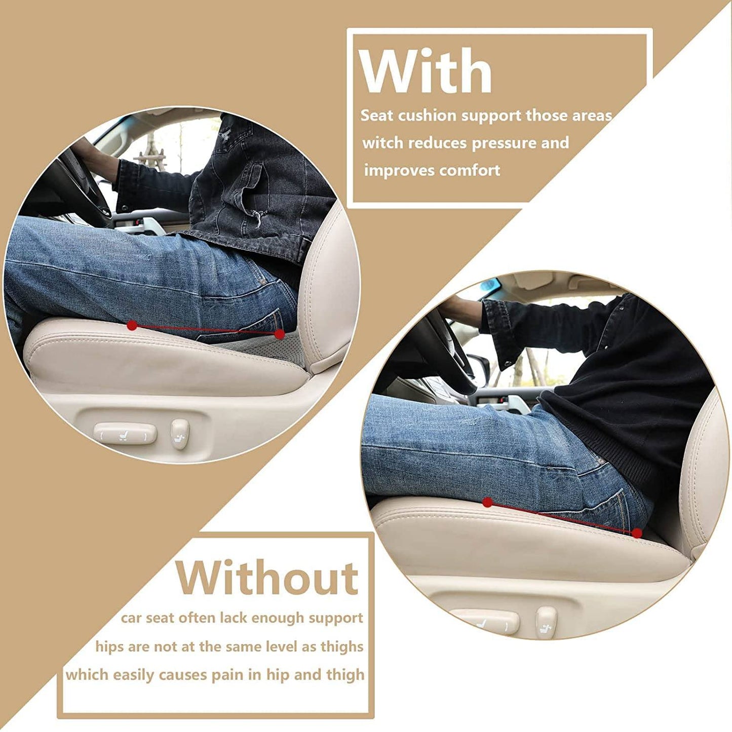 Car Seat Cushion for Shorter Drivers to Boost Height and Comfort