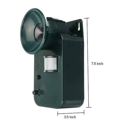 Outdoor Ultrasonic Animal Repeller 5000 Sq Ft Cordless 9V DC Safely Repels
