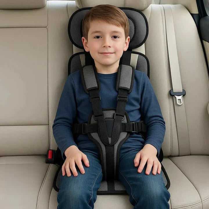 Child Travel Seat With Adjustable Safety Harness For Secure Vehicle Use