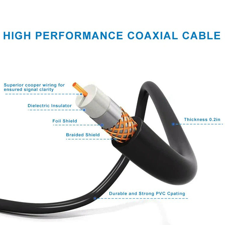 Digital HD TV Antenna Long-Range With 360-Degree Rotating Motor And Mounting Pole