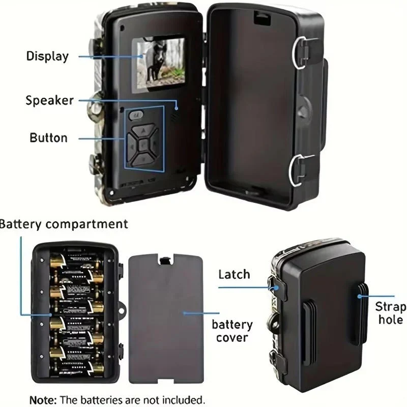 Trail Camera With Night Vision For Outdoor Wildlife Animal Monitoring