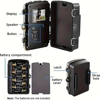 Trail Camera With Night Vision For Outdoor Wildlife Animal Monitoring