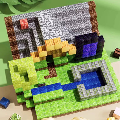 Magnetic Building Blocks with 205 Pieces and Storage Box, Includes Figurines for Ages 3-12