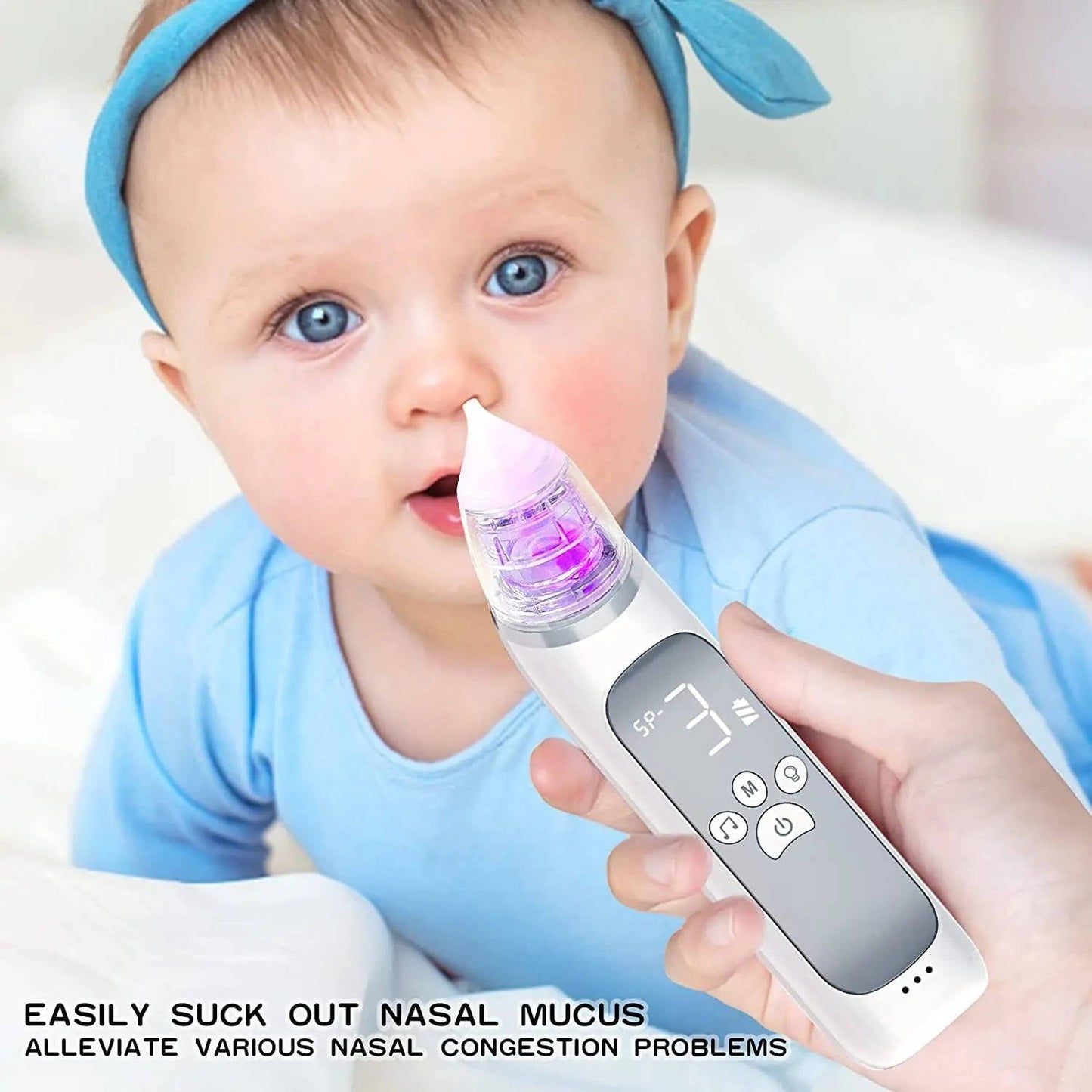 Baby Nasal Aspirator with 3 Suction Levels and Rechargeable Battery, Soothing Music