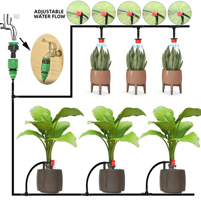 Drip Irrigation System With Automatic Timer For Vegetable Gardens