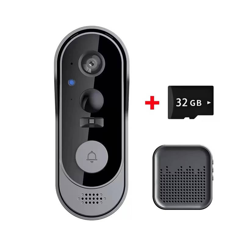Wireless Smart Video Doorbell With HD Camera, No Subscription Needed