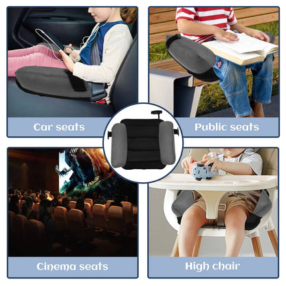 Inflatable Booster Seat with Positioning Clip and Anti-Slip Base, Machine Washable Cover