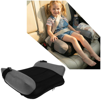Inflatable Booster Seat with Positioning Clip and Anti-Slip Base, Machine Washable Cover