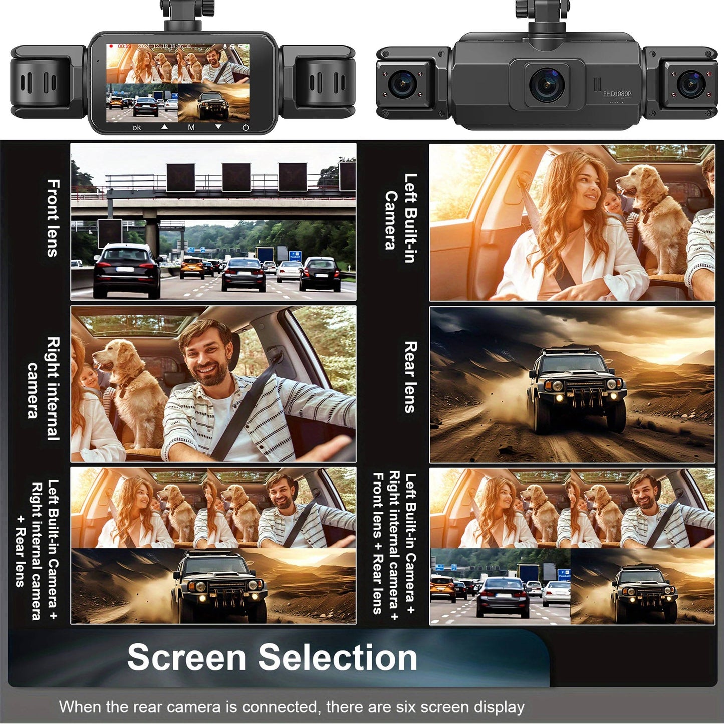 Car Dash Cam Wireless Front And Rear With Night Vision