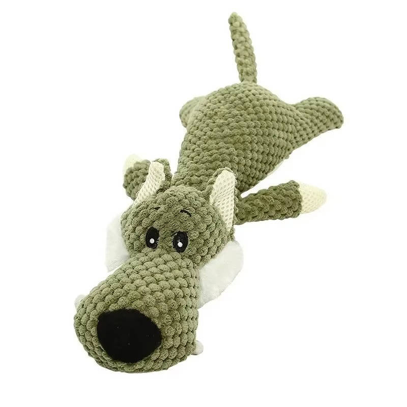 Durable Dog Chew Toy with Braided Cotton Rope and Reinforced Stitching, Built in Squeaker