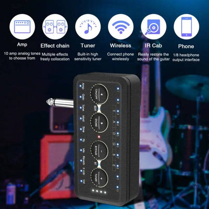 Guitar Headphone Amp with 10 Preamp Voices and 10 Cabinet Simulations, USB Recording