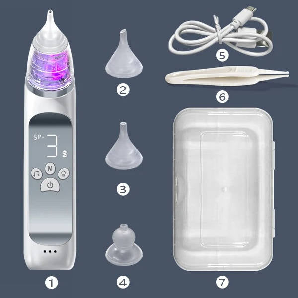 Baby Nasal Aspirator with 3 Suction Levels and Rechargeable Battery, Soothing Music