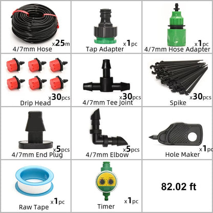 Drip Irrigation System With Automatic Timer For Vegetable Gardens