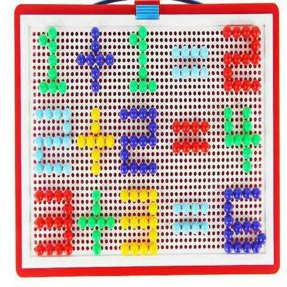 Peg Mosaic Puzzle with 296 Pegs and Handled Storage Basket, Fine Motor STEM Toy Ages 3+
