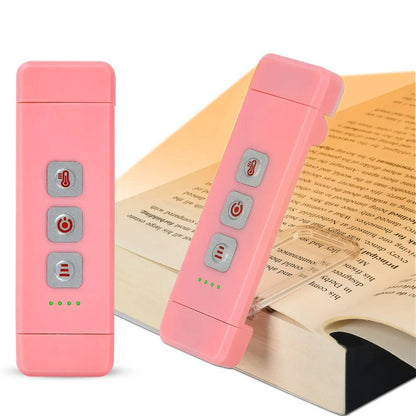 Book Light with USB Rechargeable and Clip-On Clamp, 3 Color Modes, 5 Brightness Levels