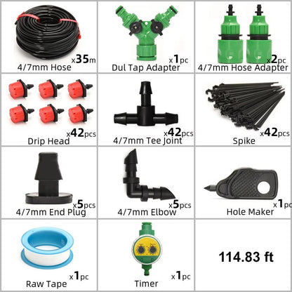 Drip Irrigation System With Automatic Timer For Vegetable Gardens