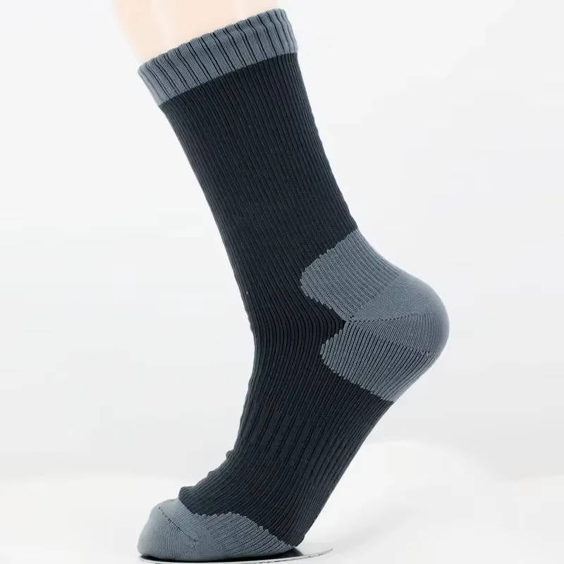 Waterproof Crew Socks with Submersible Membrane and Merino Blend Lining, Quick-Dry Shell