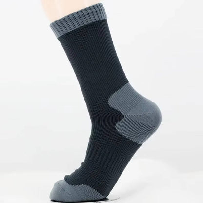Waterproof Crew Socks with Submersible Membrane and Merino Blend Lining, Quick-Dry Shell