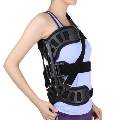 Scoliosis Brace with Height-Adjustable Column and Sliding Correction Strap