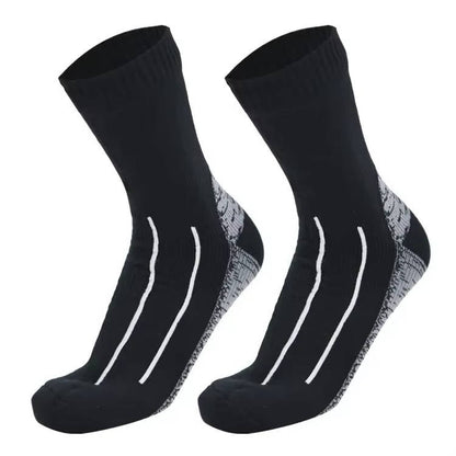 Waterproof Crew Socks with Submersible Membrane and Merino Blend Lining, Quick-Dry Shell