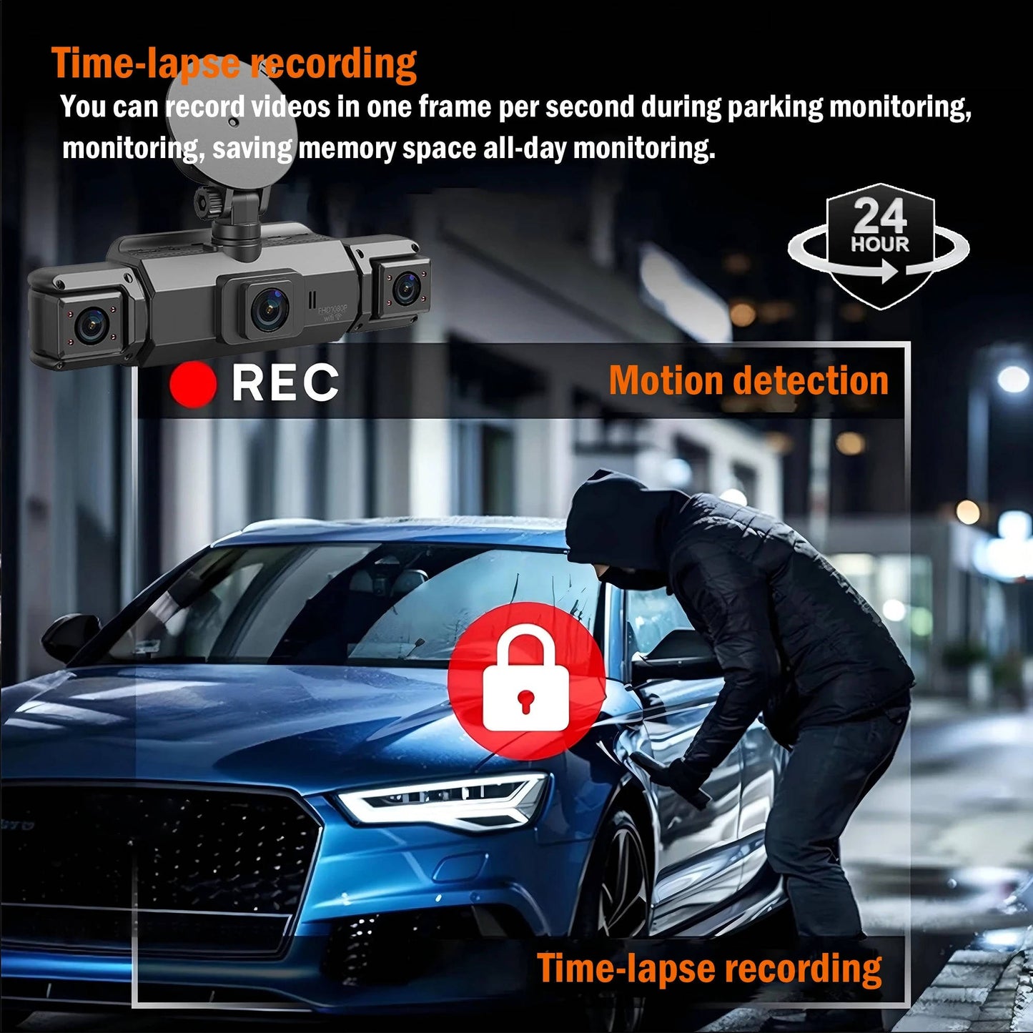 Car Dash Cam Wireless Front And Rear With Night Vision