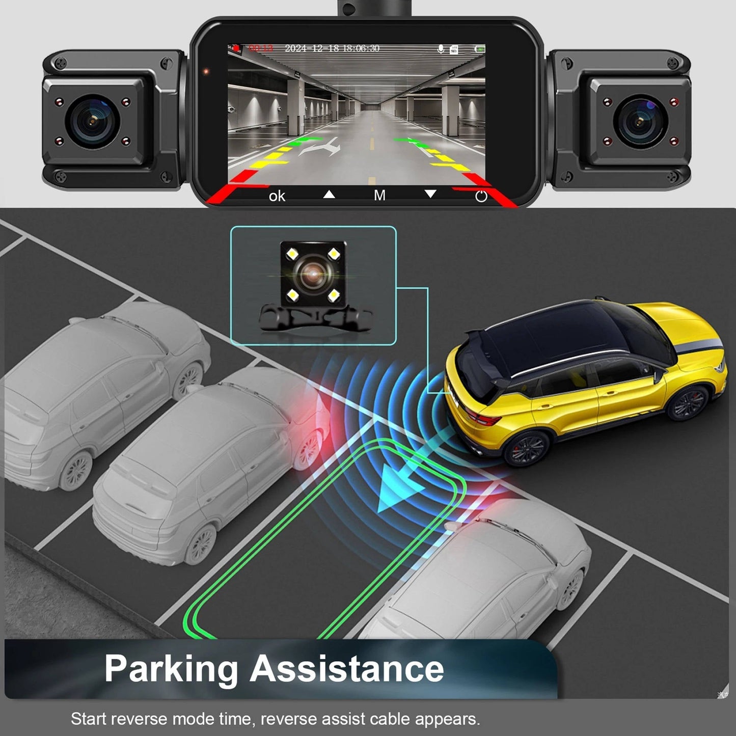 Car Dash Cam Wireless Front And Rear With Night Vision