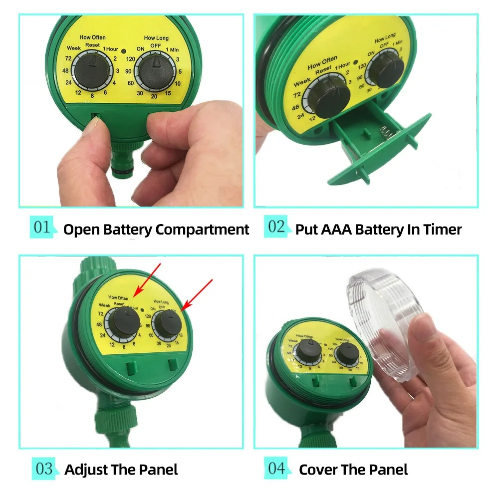 Drip Irrigation System With Automatic Timer For Vegetable Gardens