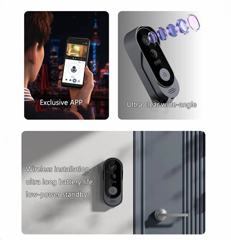 Wireless Smart Video Doorbell With HD Camera, No Subscription Needed