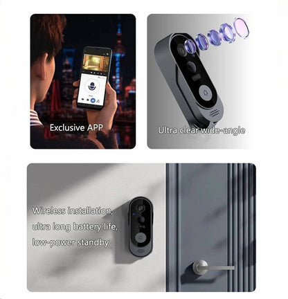 Wireless Smart Video Doorbell With HD Camera, No Subscription Needed