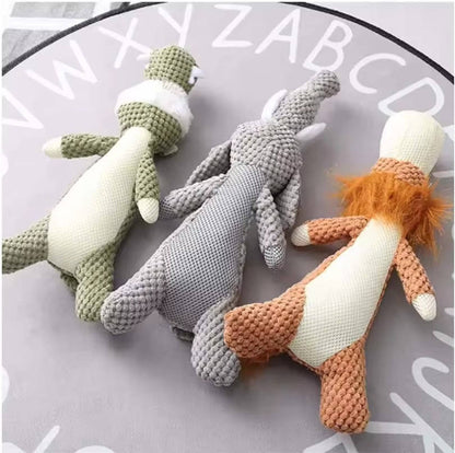 Durable Dog Chew Toy with Braided Cotton Rope and Reinforced Stitching, Built in Squeaker