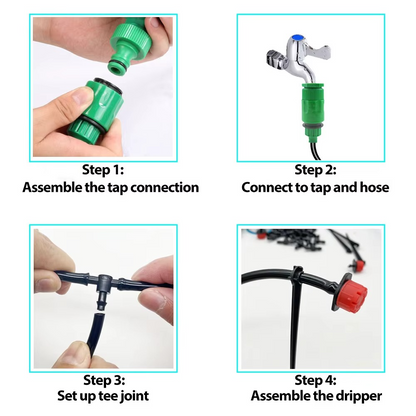 Drip Irrigation System With Automatic Timer For Vegetable Gardens