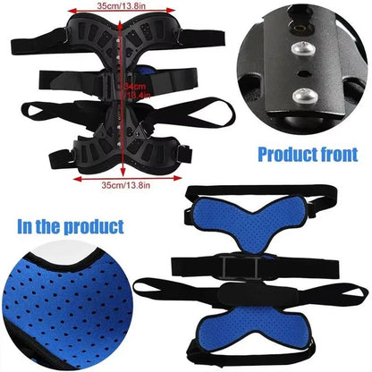 Scoliosis Brace with Height-Adjustable Column and Sliding Correction Strap