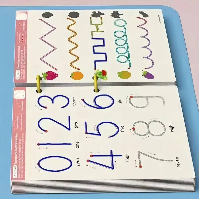 Kindergarten Writing Workbook with Waterproof Reusable Pages and Exercise Cards, Tracing