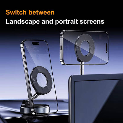 Magnetic Car Phone Mount with Twist Lock Suction and 360 Degree Foldable Arm