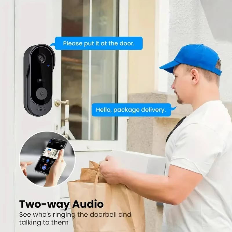 Wireless Smart Video Doorbell With HD Camera, No Subscription Needed