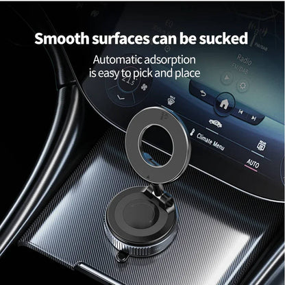Magnetic Car Phone Mount with Twist Lock Suction and 360 Degree Foldable Arm