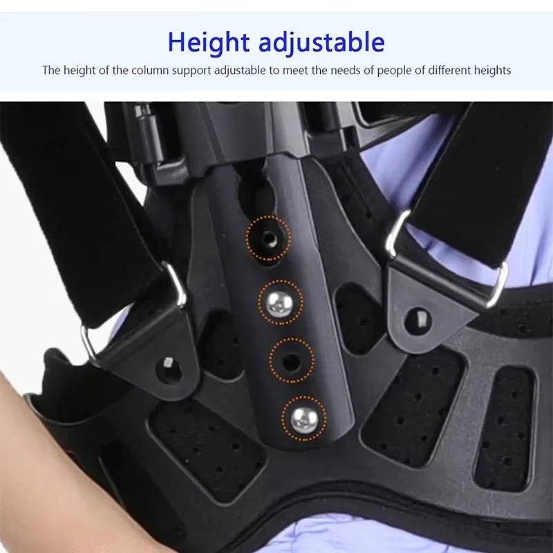 Scoliosis Brace with Height-Adjustable Column and Sliding Correction Strap